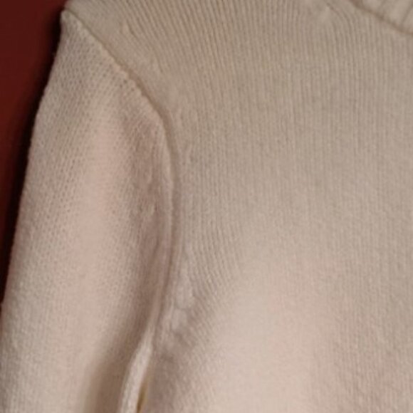 GAP CashSoft Crew Long Sleeve Womens Medium 6 Button Front Ivory Frost - Picture 2 of 14